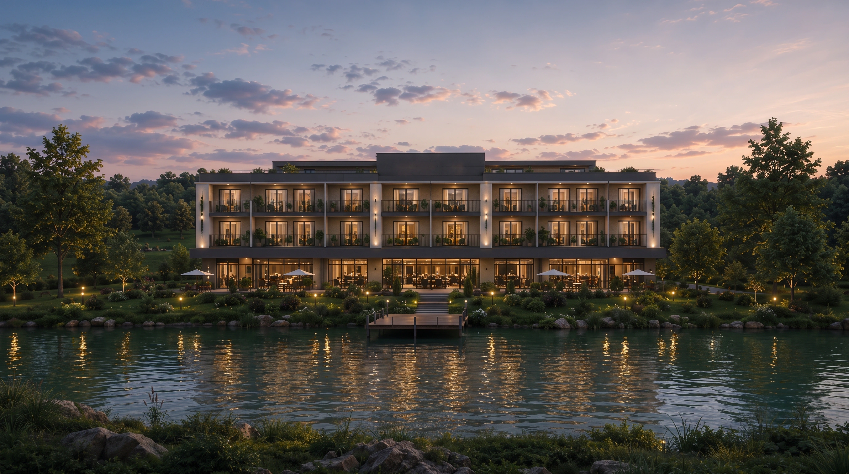 Residences & Hotel Bartın projesi göl cephe görünüşü